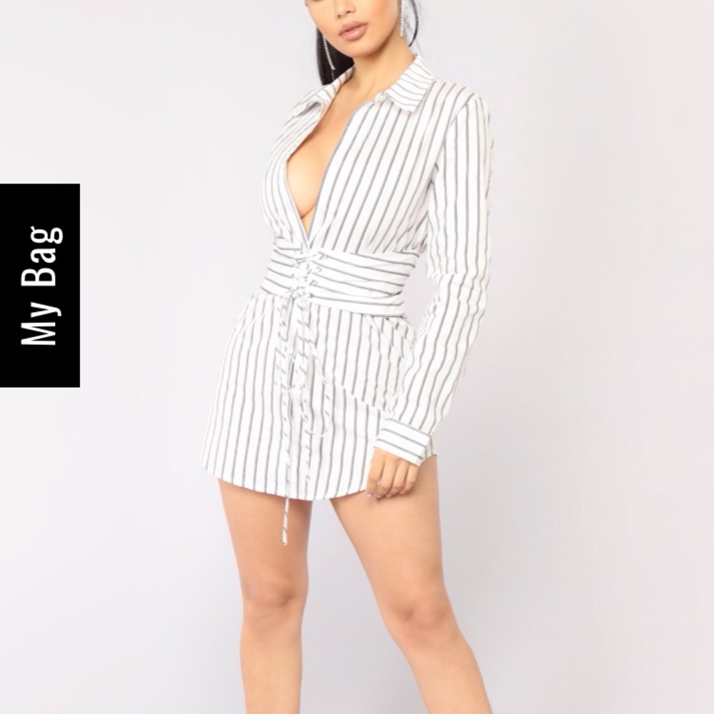 Suited button down shirt with corset belt